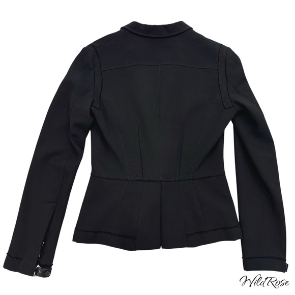 DSQUARED² Black Moto Military Blazer IT 44 US 8 - Picture 10 of 17